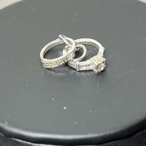 Vintage Silver Women's Ring Set Pendant Charm. Simple